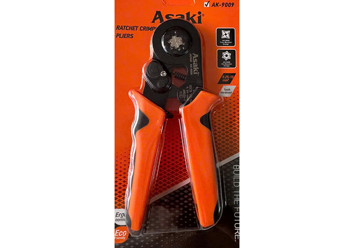 0.25-10mm2 Kìm bấm cos lục giác AWG23-7 HSC8 10-6A (HSC8-6) Asaki AK-9009