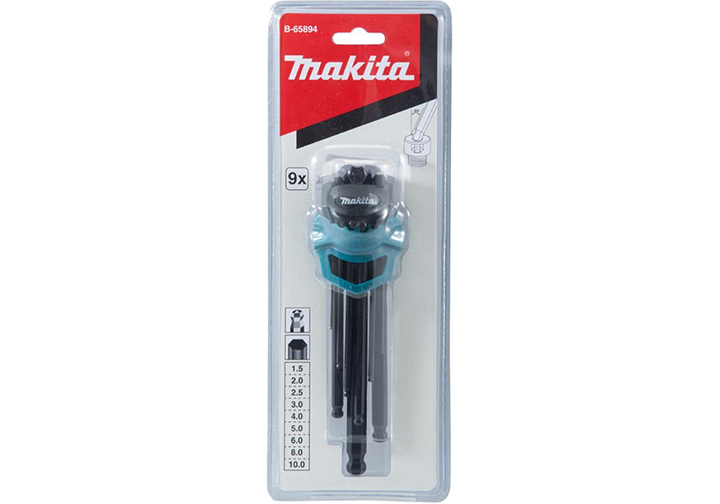 1.5-10mm Bộ lục giác bi 9 chi tiết Makita B-65894