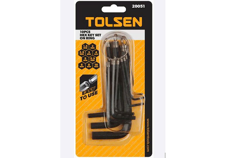 1.5-10mm Bộ lục giác đầu bằng 10 chi tiết Tolsen 20051