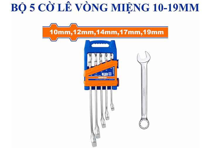 10-19mm Bộ cờ lê vòng miệng 5 chi tiết Wadfow WSP1215