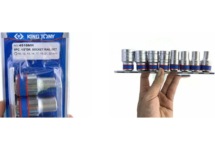 1/2" Bộ đầu tuýp hệ mét 8 chi tiết Kingtony 4510MR