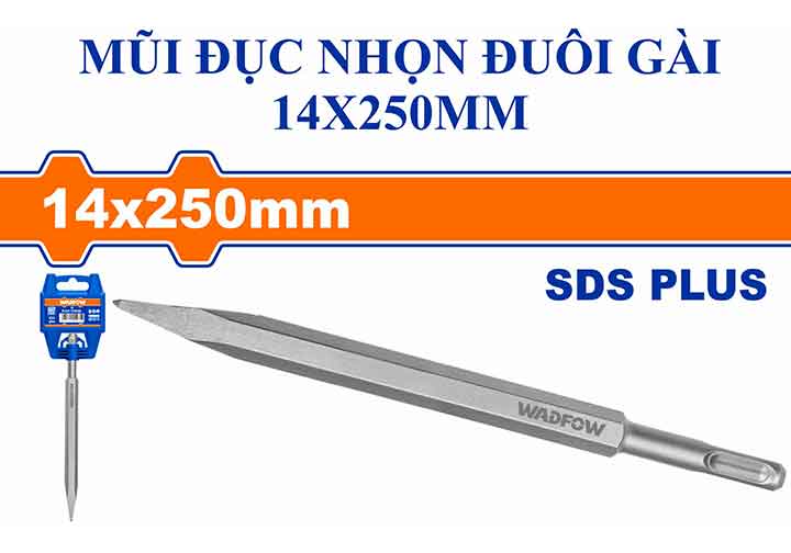 14x250mm Mũi đục nhọn đuôi gài SDS Wadfow WGZ1201