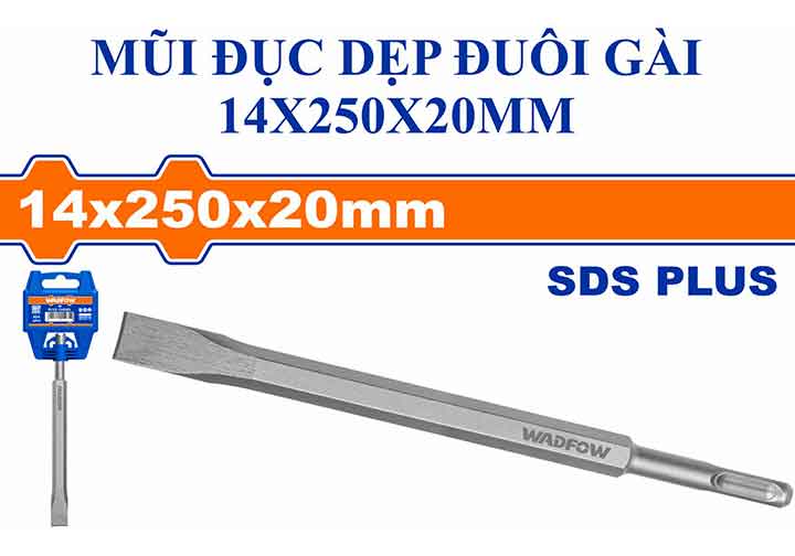 14x250x20mm Mũi đục dẹp đuôi gài SDS Wadfow WGZ1202