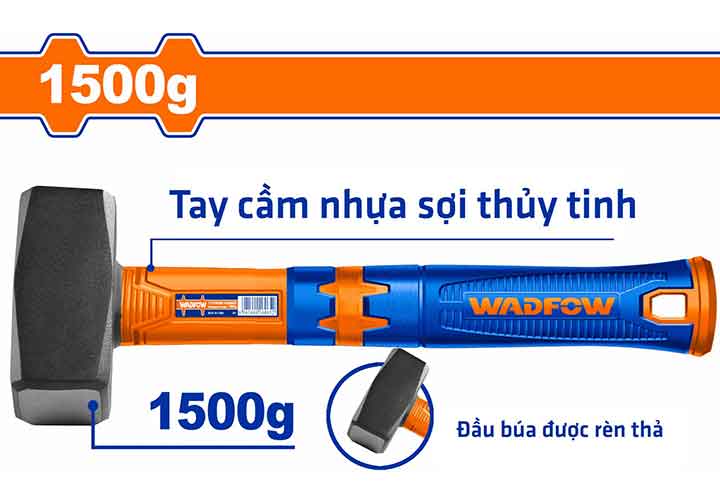 1500g Búa tạ cán nhựa cao su Wadfow WHM2315