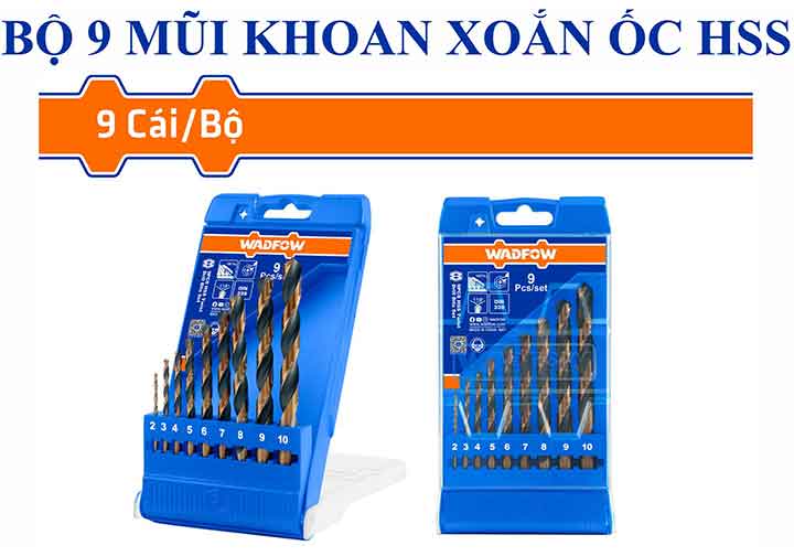 2-10mm Bộ mũi khoan sắt HSS Wadfow WTD6B02