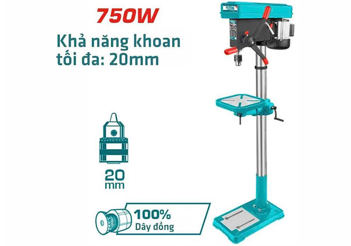 20mm Máy khoan bàn 750W Total TDP207505