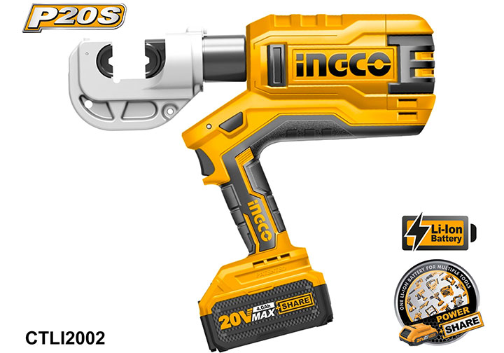 20V Máy ép cos thủy lực dùng pin Ingco CTLI2002