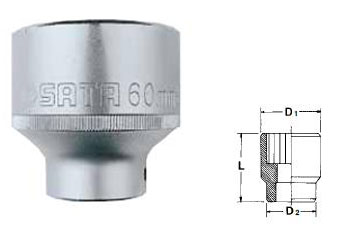 21mm Đầu tuýp 12 góc 3/4" Sata 16-603 (16603)