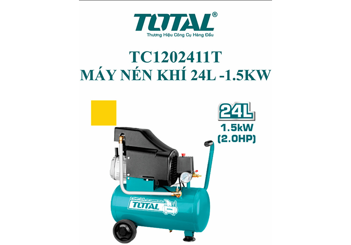 2HP (1.5Kw) Máy nén khí có dầu 24L Total TC1202411T
