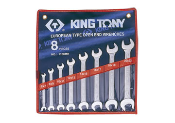 6-22mm bộ hai đầu miệng 8 cái hệ mét  Kingtony 1108MR