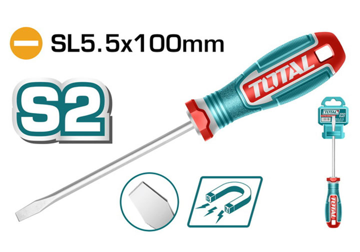 6.5x125mm Tuốc nơ vít dẹp Total TSDSL6125
