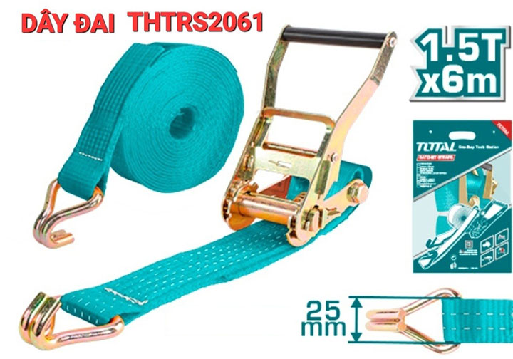 6mx25mm Dây đai tải trọng 1.5 tấn Total THTRS2061