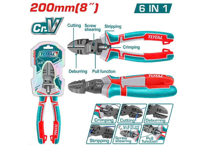 8" Kìm cắt năng 6 trong 1 Total THTMF386