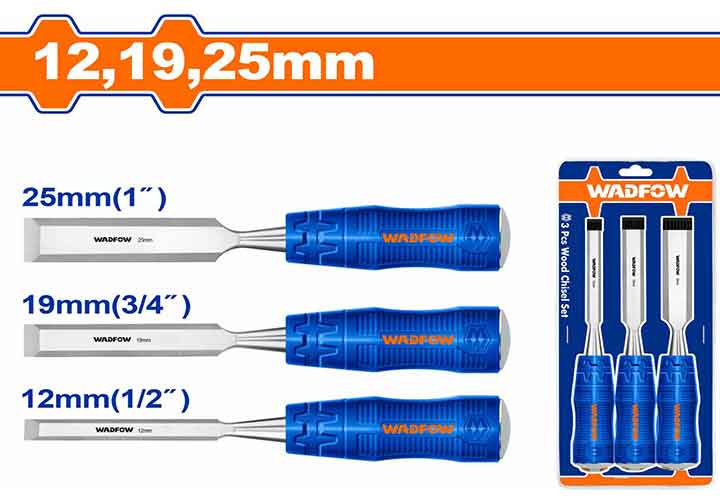 Bộ 3 đục gỗ 12, 19, 25mm Wadfow WWC2203