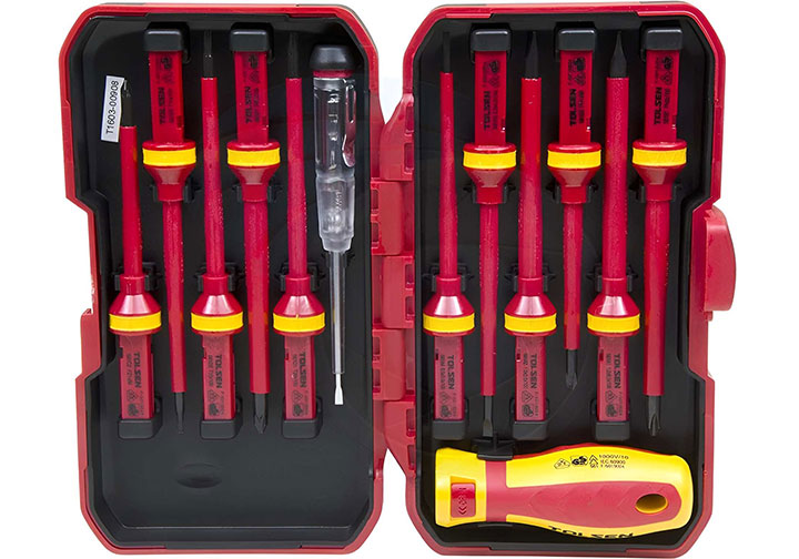 Bộ tuốc nơ vít cách điện 13 chi tiết Tolsen 38016