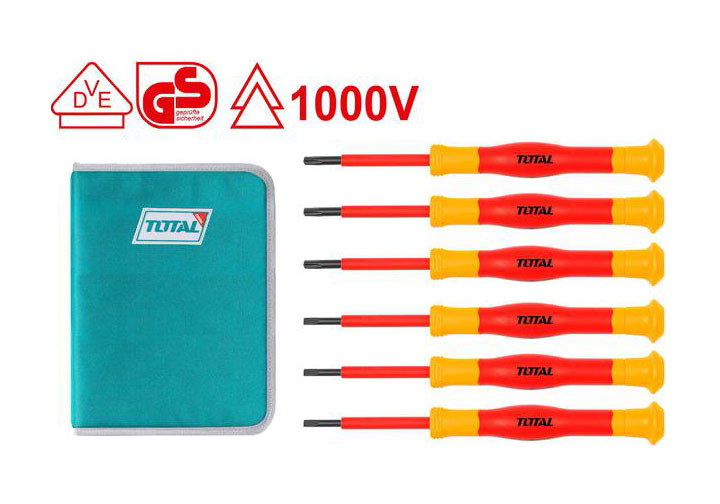 Bộ tuốc nơ vít chuẩn cách điện 6 chi tiết Total THKIPSD0601