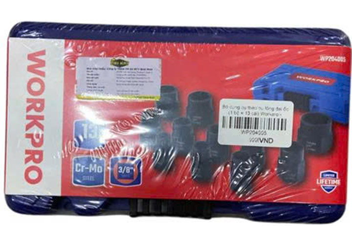 Bộ tuýp 6 góc đen 1/2" 13 chi tiết Workpro WP204005