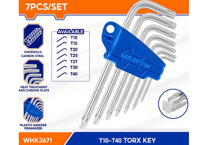 T10-T40 Bộ lục giác đầu sao 7 chi tiết Wadfow WHK3671